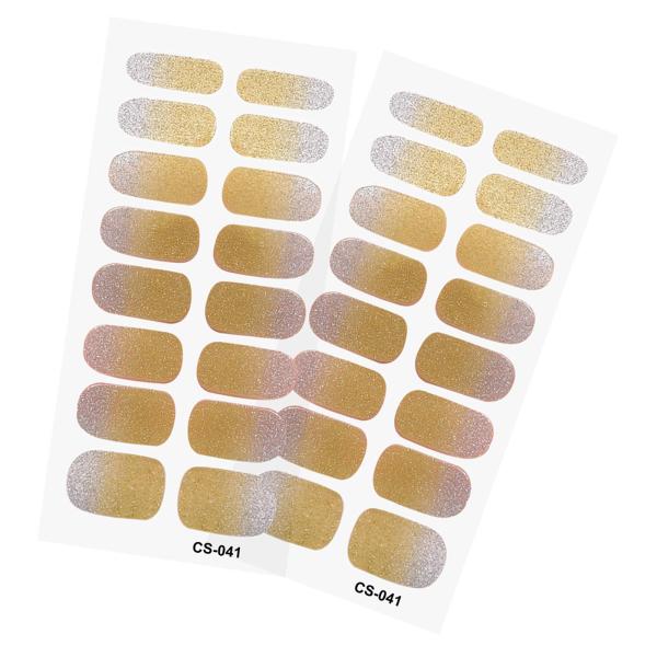 2 個ネイルステッカープレスオンネイルグリッターネイル用品ホームネイルサロンスタイル A