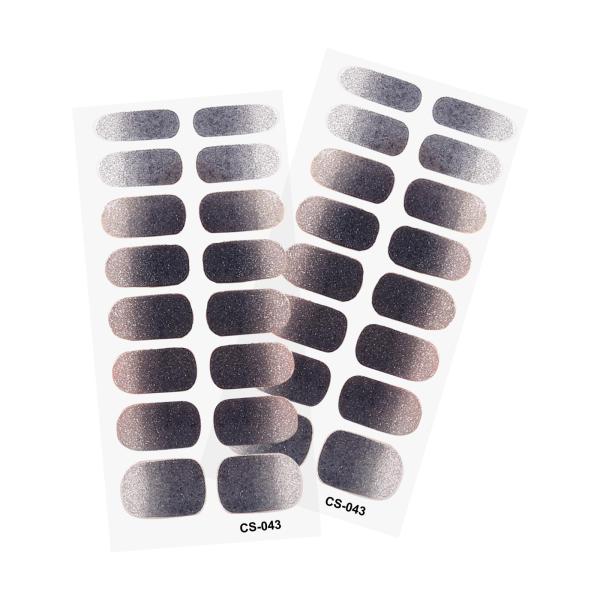 2 個ネイルステッカープレスオンネイルグリッターネイル用品ホームネイルサロンスタイル C