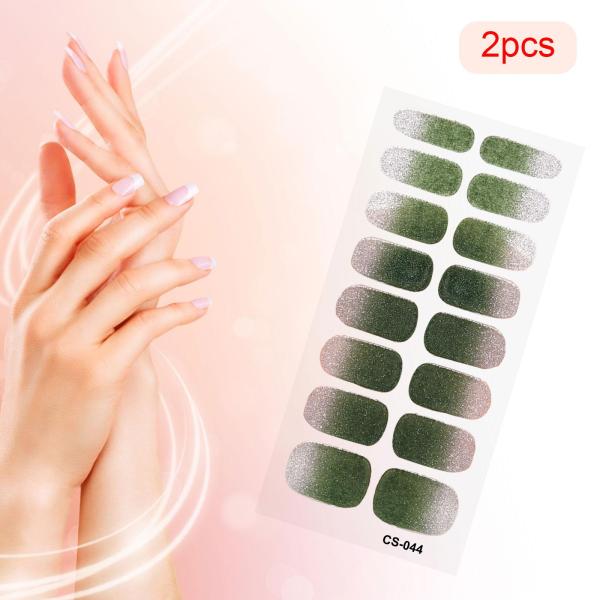 2 個ネイルステッカープレスオンネイルグリッターネイル用品ホームネイルサロンスタイル D