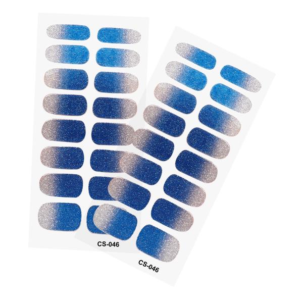 2 個ネイルステッカープレスオンネイルグリッターネイル用品ホームネイルサロンスタイル F