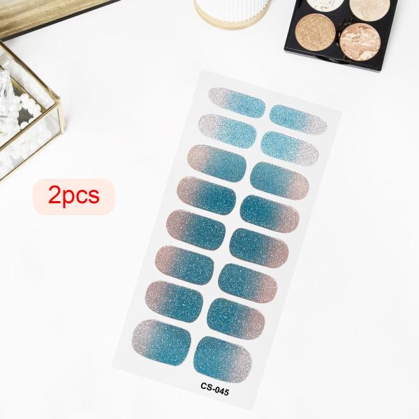 2 個ネイルステッカープレスオンネイルグリッターネイル用品ホームネイルサロンスタイル G