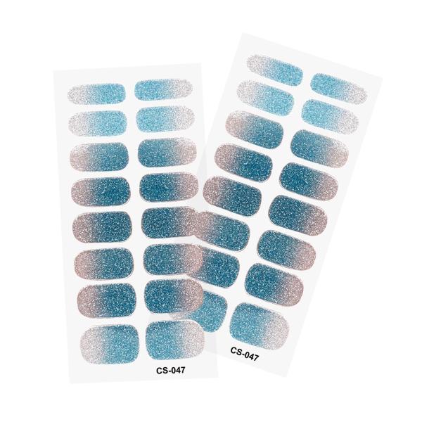 2 個ネイルステッカープレスオンネイルグリッターネイル用品ホームネイルサロンスタイル G