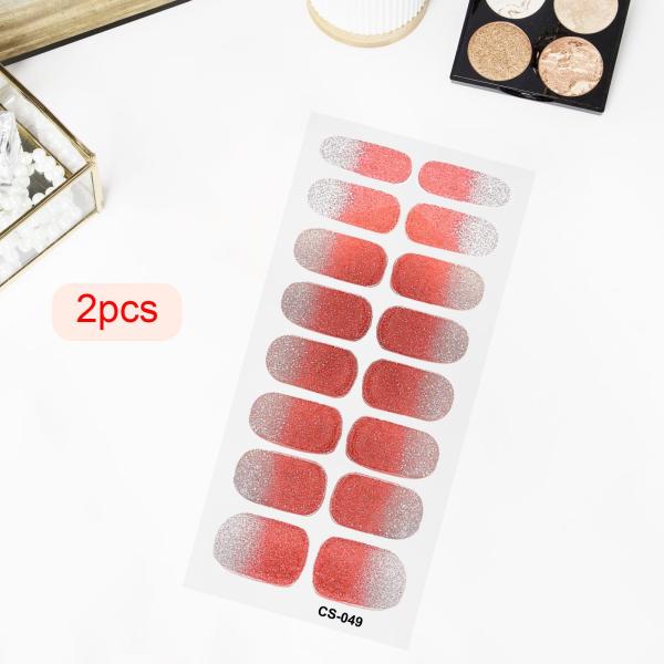 2 個ネイルステッカープレス爪グリッターネイル用品ホームネイルサロンスタイル I