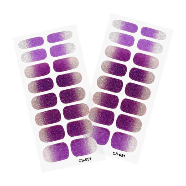 2 個ネイルステッカープレスオンネイルグリッターネイル用品ホームネイルサロンスタイル K