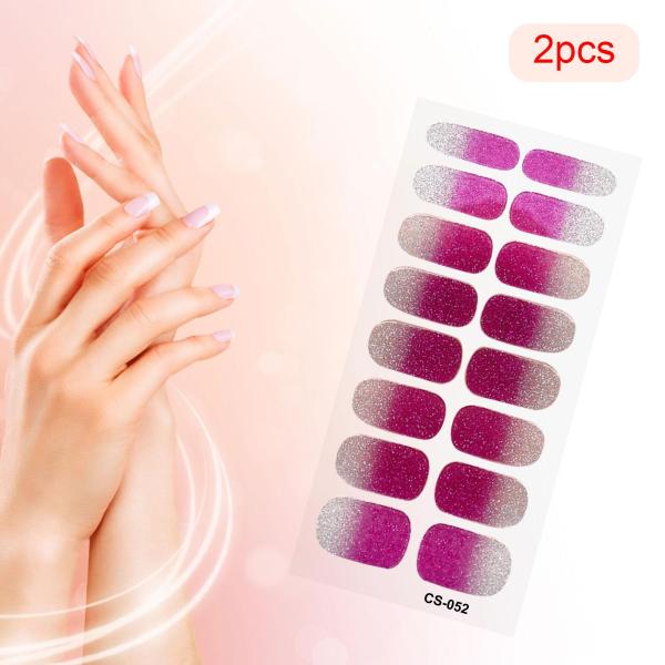 2 個ネイルステッカープレスオンネイルグリッターネイル用品ホームネイルサロンスタイル L
