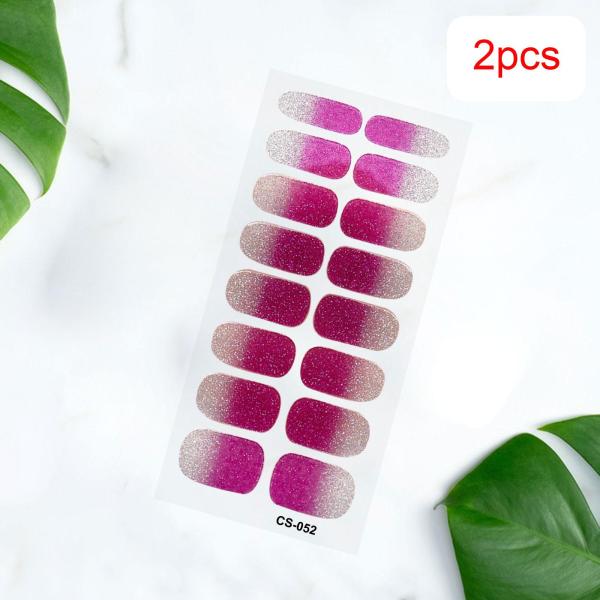 2 個ネイルステッカープレスオンネイルグリッターネイル用品ホームネイルサロンスタイル L