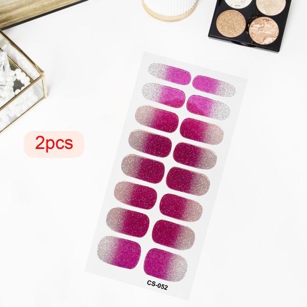 2 個ネイルステッカープレスオンネイルグリッターネイル用品ホームネイルサロンスタイル L