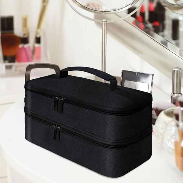 二重層化粧バッグ耐久性のある多目的ジッパー旅行化粧品バッグ｜stk-shop｜02