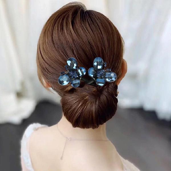 女性女の子用おだんごヘアツールフレンチヘアスタイル柔軟なヘアスタイリングバタフライ