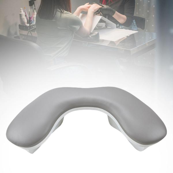 U字型ネイルアームレスト PUレザーネイルハンドレスト 家庭用 DIY ホームネイルテック グレー