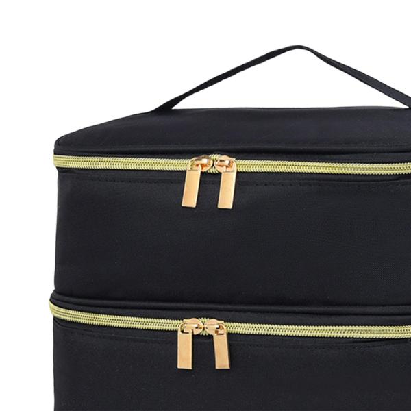 ネイルポリッシュ収納バッグ ネイルポリッシュボトル30本収納可能 旅行 アウトドア 旅行用 ブラック