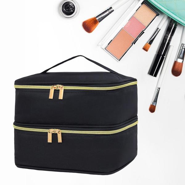 ネイルポリッシュ収納バッグ ネイルポリッシュボトル30本収納可能 旅行 アウトドア 旅行用 ブラック