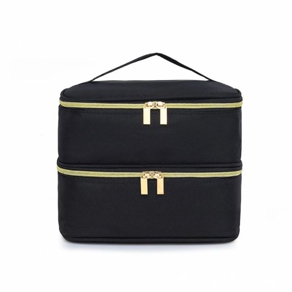 ネイルポリッシュ収納バッグ ネイルポリッシュボトル30本収納可能 旅行 アウトドア 旅行用 ブラック