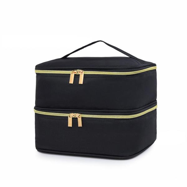 ネイルポリッシュ収納バッグ ネイルポリッシュボトル30本収納可能 旅行 アウトドア 旅行用 ブラック