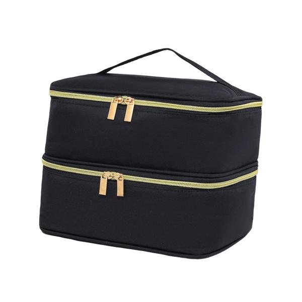 ネイルポリッシュ収納バッグ ネイルポリッシュボトル30本収納可能 旅行 アウトドア 旅行用 ブラック