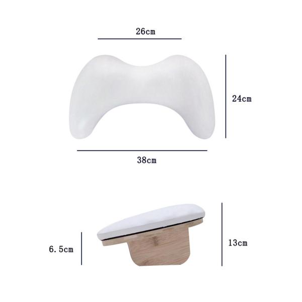 PUレザーU字型アームレストネイルハンドレストホームDIYサロンアクリルネイル用ホワイトグレーマット付き