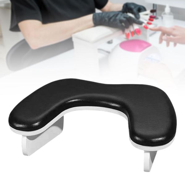 ネイルアームレストクッション マニキュアサロン用 実用的なU字型スタンド ネイリスト用 ブラック