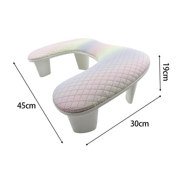 U字型アームレスト ソフトハンドレスト 取り外し可能 家庭用 DIY アクリルネイルサロン グリッド カラフル