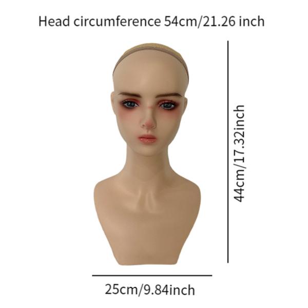 女性マネキンヘッドウィッグディスプレイスタンド イヤリング穴付き リアルなウィッグヘッドスタンド サングラス ネックレス 帽子用ウィッグホルダー