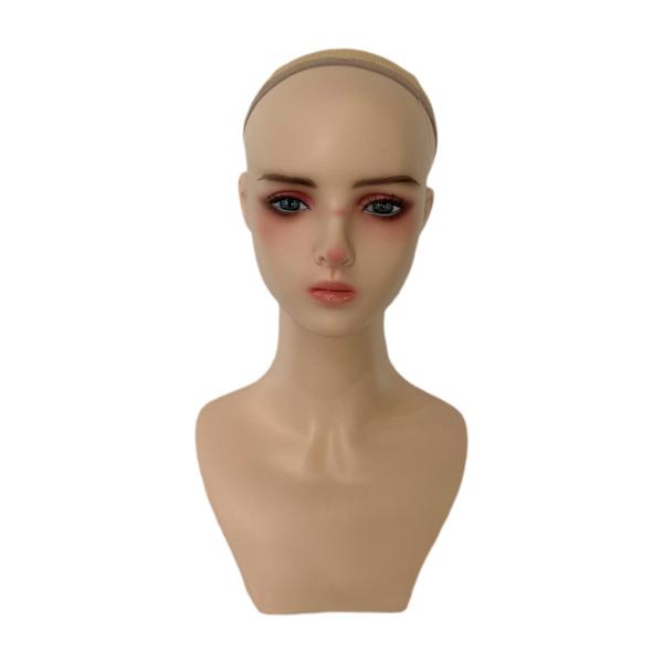 女性マネキンヘッドウィッグディスプレイスタンド イヤリング穴付き リアルなウィッグヘッドスタンド サングラス ネックレス 帽子用ウィッグホルダー