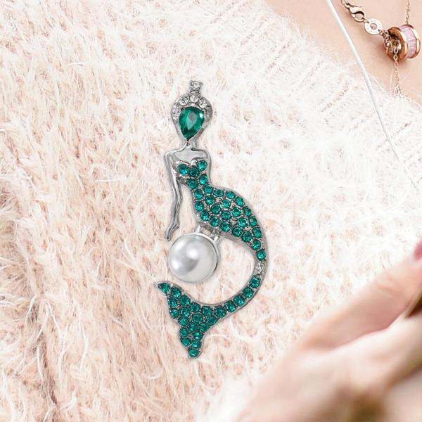 ラインストーン レディース コサージュピン レディース ブローチ ラペルピン チャイナドレス コート ドレス用 グリーン