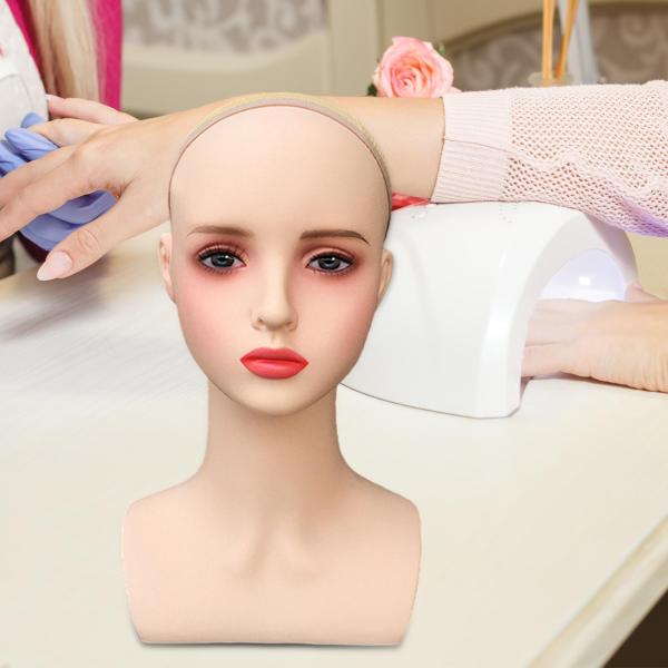 ウィッグホルダー マネキンヘッド 眼鏡用 ヘアスタイリング ウィッグ製作とディスプレイ用 赤い唇 B