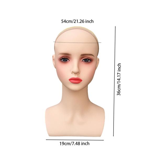 ウィッグホルダー マネキンヘッド 眼鏡用 ヘアスタイリング ウィッグ製作とディスプレイ用 赤い唇 B