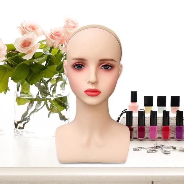 ウィッグホルダー マネキンヘッド 眼鏡用 ヘアスタイリング ウィッグ製作とディスプレイ用 赤い唇 B