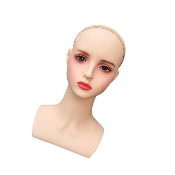 ウィッグホルダー マネキンヘッド 眼鏡用 ヘアスタイリング ウィッグ製作とディスプレイ用 赤い唇 B