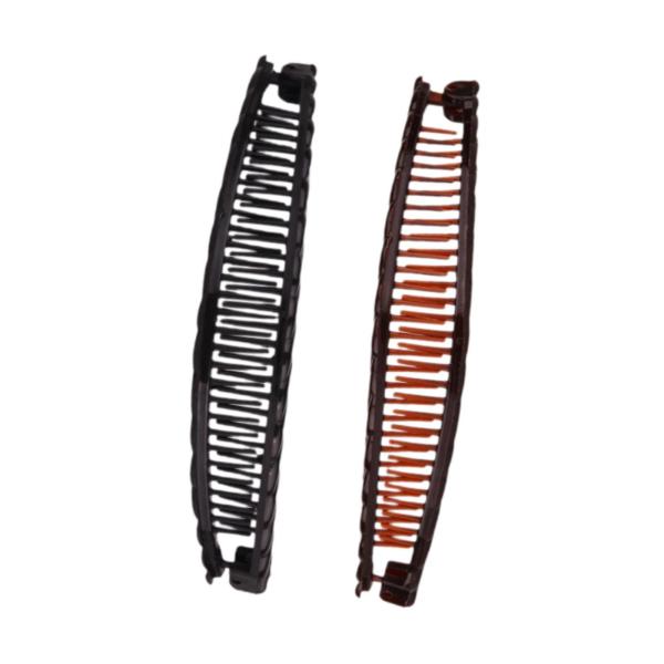 2x 大型バナナクリップ ヘアバレッタ スタイリング フレキシブル ビンテージ ポニーテール ヘアホルダー バナナクリップ 女性 女の子 太い細い髪用