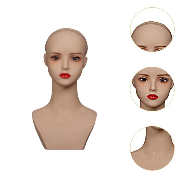 ショルダーマネキンヘッド付き女性マネキンヘッド軽量美容マネキンウィッグディスプレイスタンドキャップヘアスタイリング帽子用