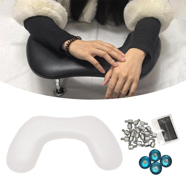 PUレザー U字型アームレスト 高さ調節可能 取り外し可能 サロン向け パーソナル ホワイト