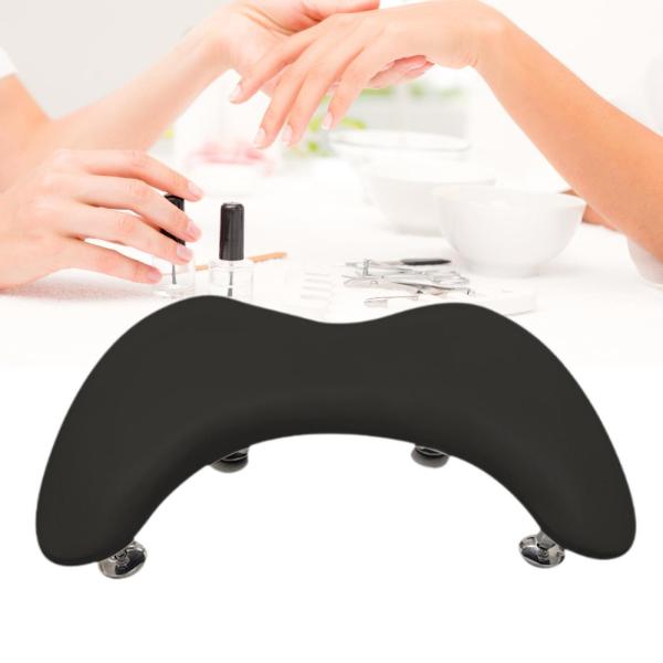 PUレザー U字型アームレスト 取り外し可能スタンド サロン用 女性 ネイル用品 ブラック