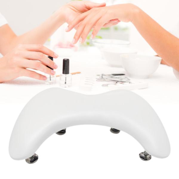 PUレザー U字型アームレスト 取り外し可能スタンド サロン用 女性 ネイル用品 ホワイト