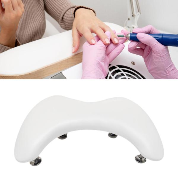 PUレザー U字型アームレスト 取り外し可能スタンド サロン用 女性 ネイル用品 ホワイト
