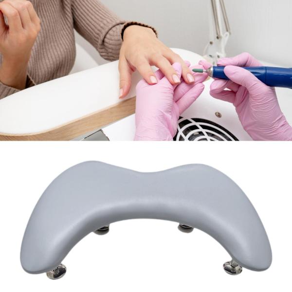 PUレザー U字型アームレスト 取り外し可能スタンド サロン用 女性 ネイル用品 グレー
