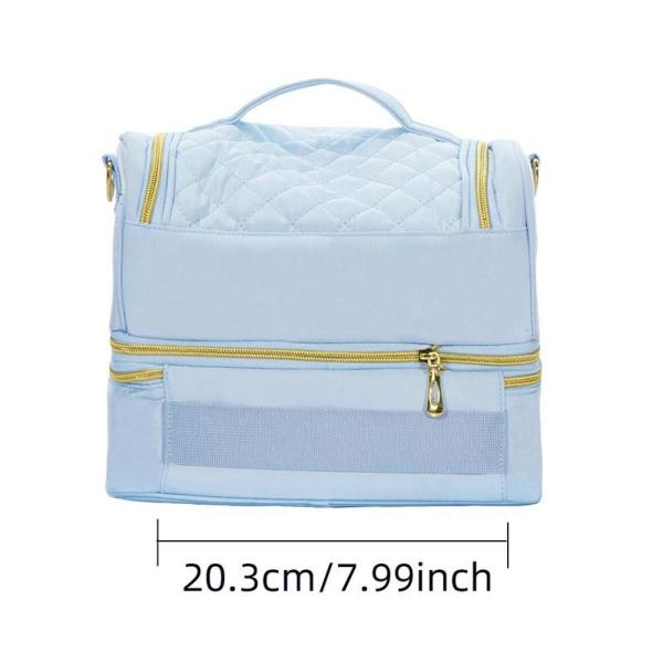 マニキュアオーガナイザーバッグ 2段 エッセンシャルオイルマニキュアセット用 トラベルブルー