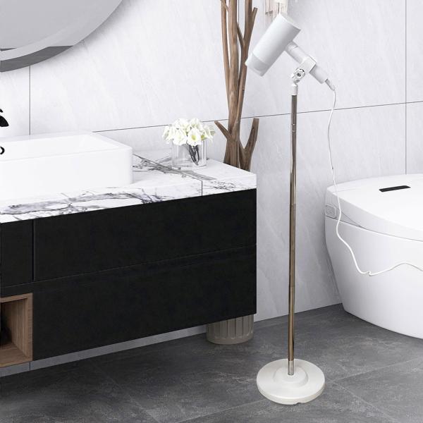 ヘアドライヤーホルダースタンド フロアデスクトップスタンディング 高さ調節可能 格納式 ポータブルスタイリングツールラック ホームグルーマーツール用