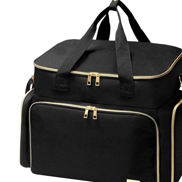 ネイルポリッシュ収納バッグ ネイルツールオーガナイザー 仕切り付き 旅行用 ポータブル 二重層 マニキュアアクセサリー エッセンシャルオイル用