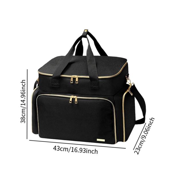 ネイルポリッシュ収納バッグ ネイルツールオーガナイザー 仕切り付き 旅行用 ポータブル 二重層 マニキュアアクセサリー エッセンシャルオイル用