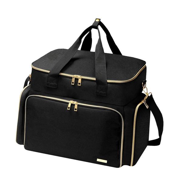 ネイルポリッシュ収納バッグ ネイルツールオーガナイザー 仕切り付き 旅行用 ポータブル 二重層 マニキュアアクセサリー エッセンシャルオイル用