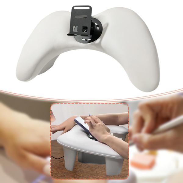 アクリルネイル用ネイルアームレスト 滑り止め 人間工学に基づいたサポート ネイルハンドピロー ホワイト