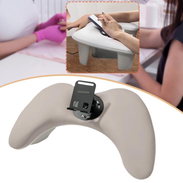 アクリルネイル用ネイルアームレスト 滑り止め 人間工学に基づいたサポート ネイルハンドピロー ライトブラウン