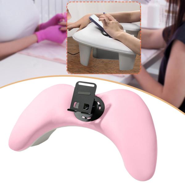 アクリルネイル用ネイルアームレスト 滑り止め 人間工学設計 ネイルハンドピロー ピンク