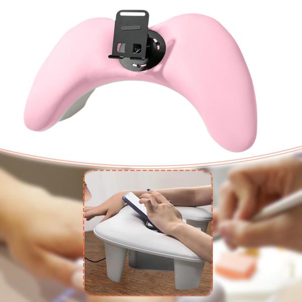 アクリルネイル用ネイルアームレスト 滑り止め 人間工学設計 ネイルハンドピロー ピンク