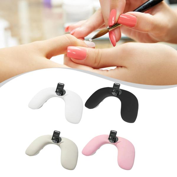 ネイルテクニシャン用 PUレザー U字型アームレスト 取り外し可能な電話ホルダー付き ホワイト