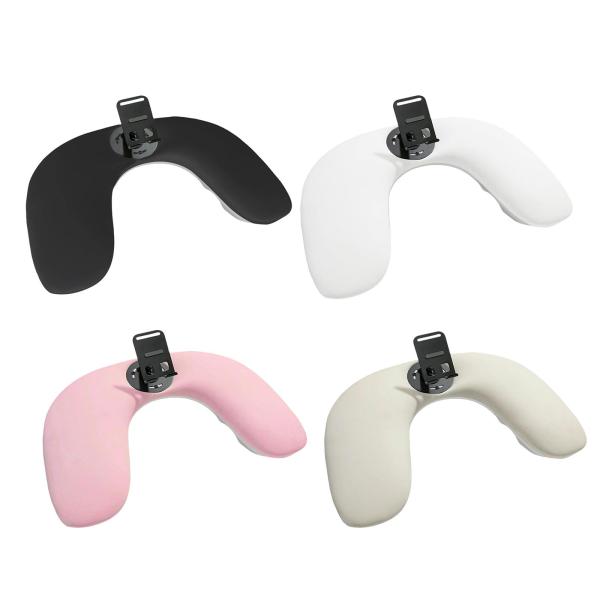 ネイルテクニシャン用 PUレザー U字型アームレスト 取り外し可能な電話ホルダー付き ホワイト