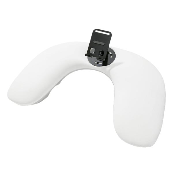 ネイルテクニシャン用 PUレザー U字型アームレスト 取り外し可能な電話ホルダー付き ホワイト