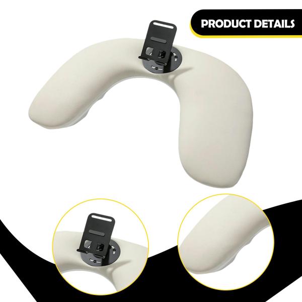 ネイルテクニシャン用 PUレザー U字型アームレスト 取り外し可能な電話ホルダー付き アプリコット