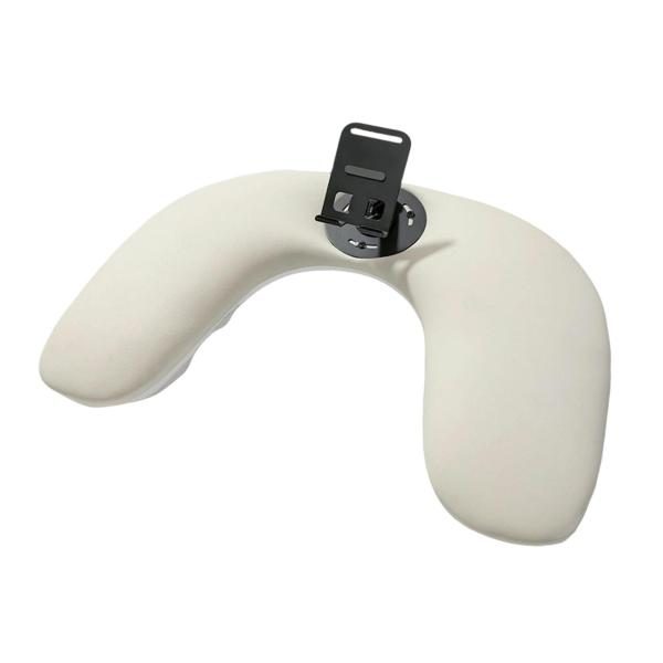 ネイルテクニシャン用 PUレザー U字型アームレスト 取り外し可能な電話ホルダー付き アプリコット